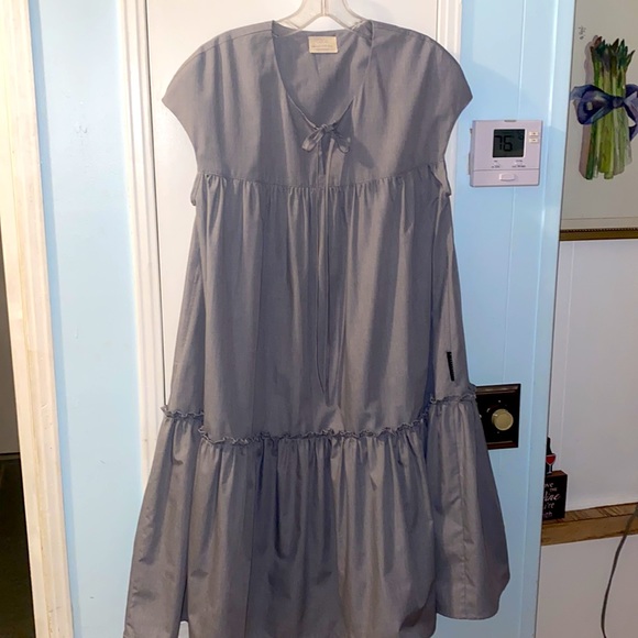OZ02?Diana Vapsve designer size medium large dress color gray ruffles - Picture 5 of 8